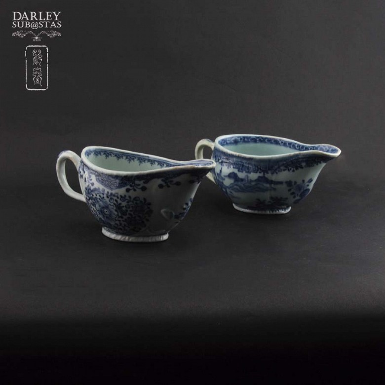 Pareja de salseras de cerámica china, S.XVIII - 1