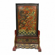 Polychrome wood panel, Tibet, 20th century