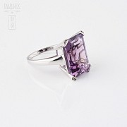 ring with 17.94 cts amethyst diamonds and 18k white gold - 1