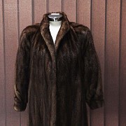 美丽的深棕色貂皮大衣 - 9