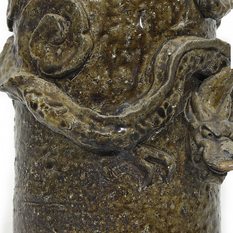 Gran jarrón con dragón vidriado, S.XX - 6