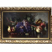 Eulogio Rosas (1931) “Still life of grapes and pomegranates”