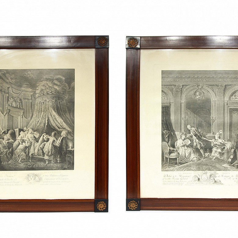 Lot of French engravings.