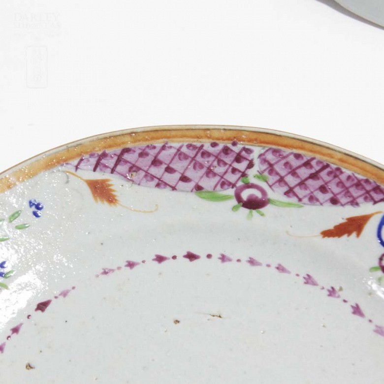 Tres platos porcelana antiguos chinos - 6