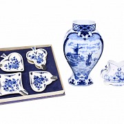 Porcelana de Delft, blanco y azul, s.XX