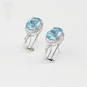 Precious topaz and diamond earrings - 2