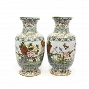 Pair of large cloisonne vases.