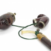 Two briar pipes, Bruyère garantie, early 20th century