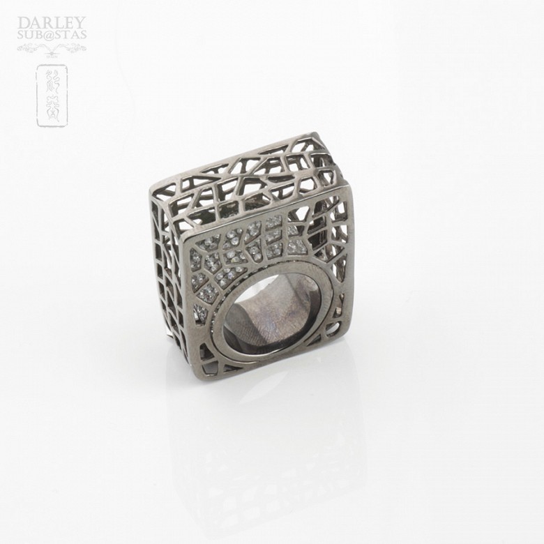 Original ring in silver and black rhodium law - 4