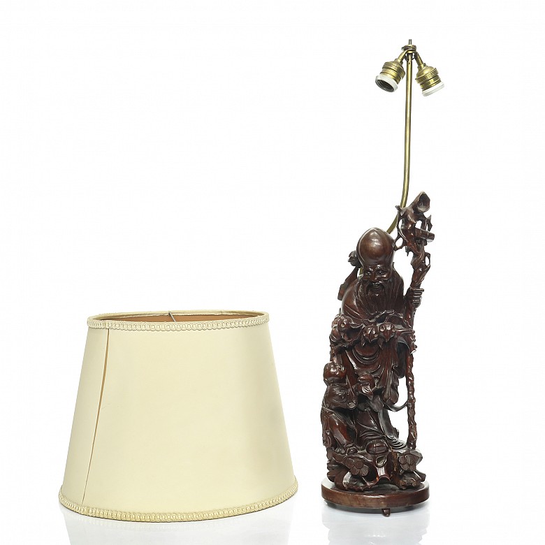 Lamp with Chinese sage, 20th century