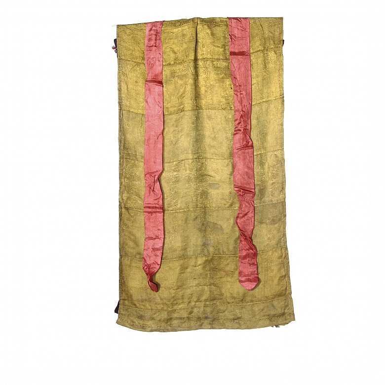 Silk and linen Thangka frame. - 1