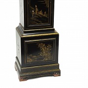 Lacquered tall case clock with oriental-style decoration, 20th century