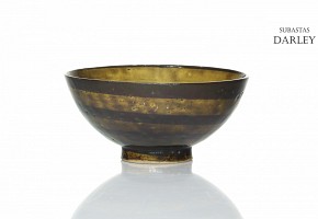 Cuenco de cerámica japonesa vidriada, S.XX