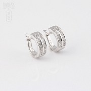 earrings diamond  0.57cts in 18k white gold - 3