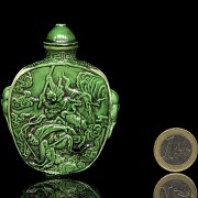 Botella de rapé en porcelana vidriada verde - 5