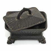 Bronze bell and iron box, 19th - 20th century