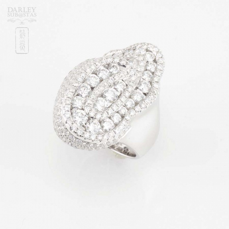 Fantastic white gold and diamond ring 6.35cts - 5