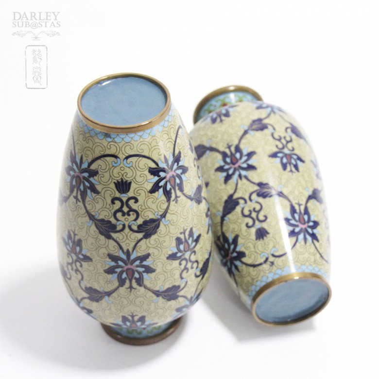 Nice couple of cloisonne vases - 5