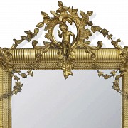 Gilded carved wooden mirror, 19th century