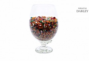 Large glass brandy glass with small Swarovski crystal beads.