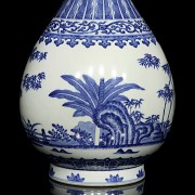 Jarrón de porcelana azul y blanco, Tongzhi, dinastía Qing