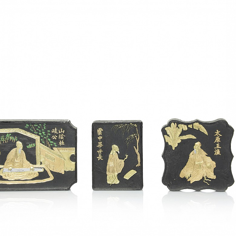 Set of five Chinese inks, 20th century