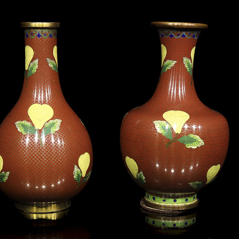 Two cloisonné vases, China, 20th century - 6