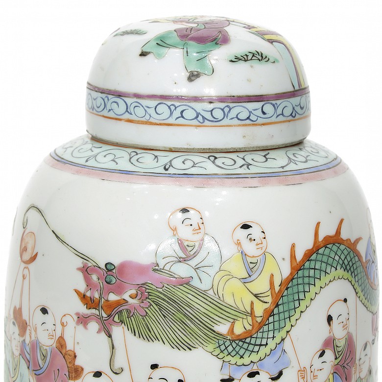 A famille rose Chinese Tibor, 20th century