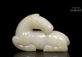 White jade figure 'horse', Qing dynasty, Qianlong