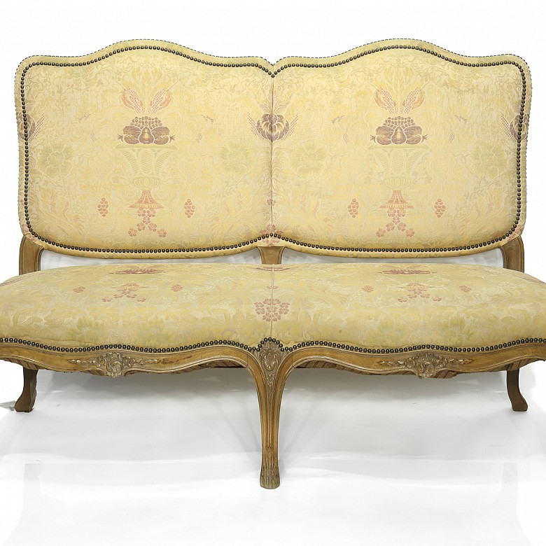 Two-seater sofa with floral upholstery, mid.20th century