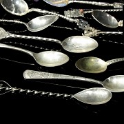 Collection of decorative silver teaspoons, 20th century