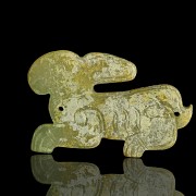 Carved jade rabbit plaque, Western Zhou Dynasty