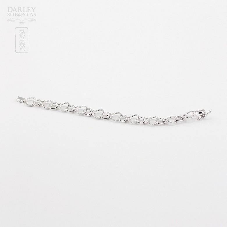 Link bracelet in white gold and 170 diamonds. - 3