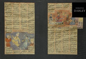 Illuminated manuscript pages, Persia, 17th-19th century