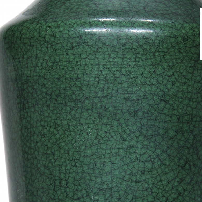 Green glazed porcelain vase, 20th century - 4