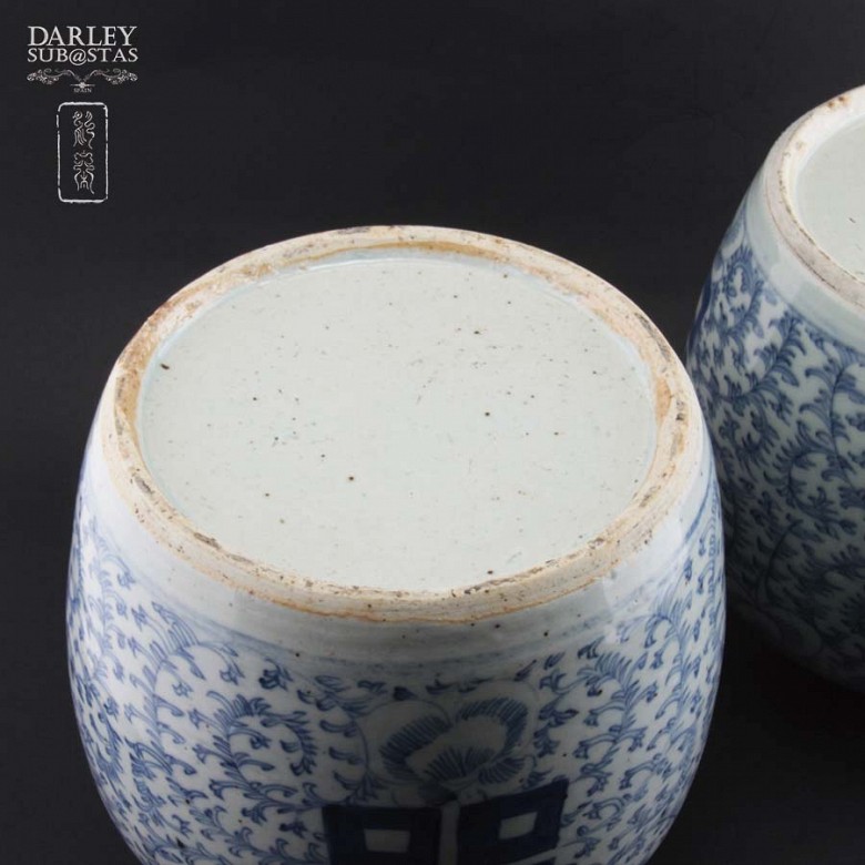 Pareja de vasijas chinas porcelana S. XIX - 5