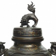 Jarrón de bronce esmaltado, Asia, S.XIX - XX