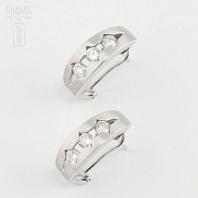 Earrings in 18k white gold and diamonds - 2