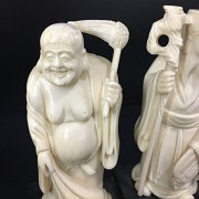 7 preciosas figuras de marfil sabios chinos. - 13
