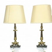 Pair of lamps, Empire style, 20th century.