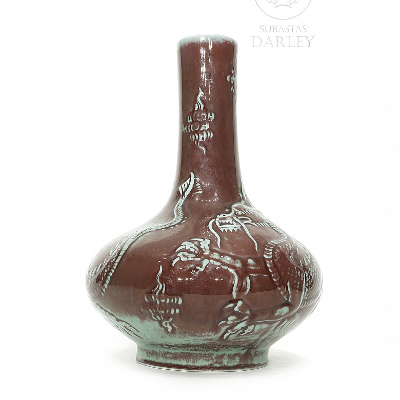 Vase with a dragon in relief, 20th century