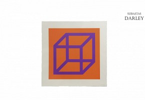 Sol Lewitt (1928-2007) “Cubes in Color on Color”
