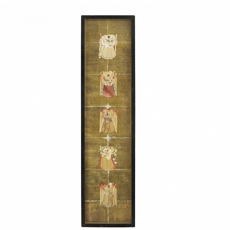 Set of small asian paper masks