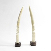 Pair of carved tusks