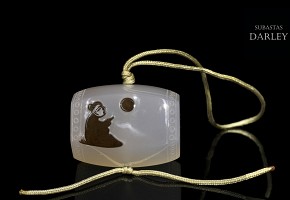 Drum-shaped onyx pendant, Qing dynasty, Qianlong