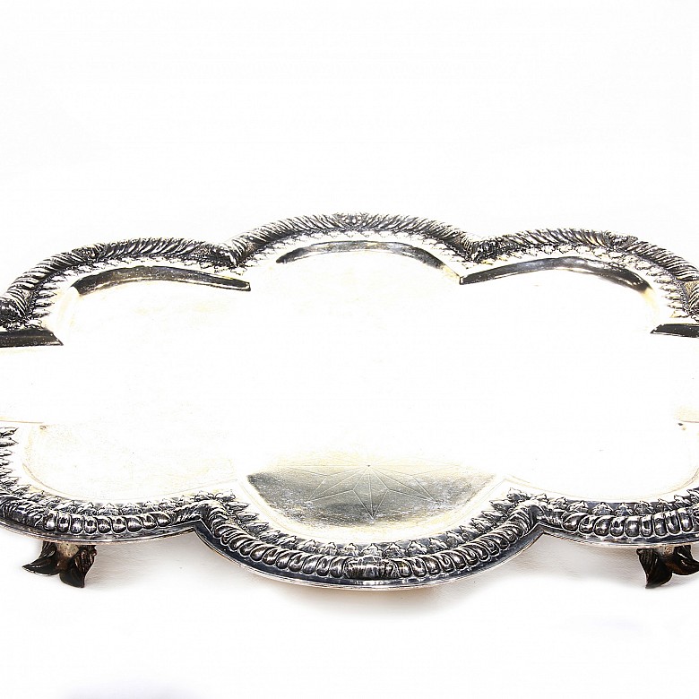 Indonesian silver gallonized tray.