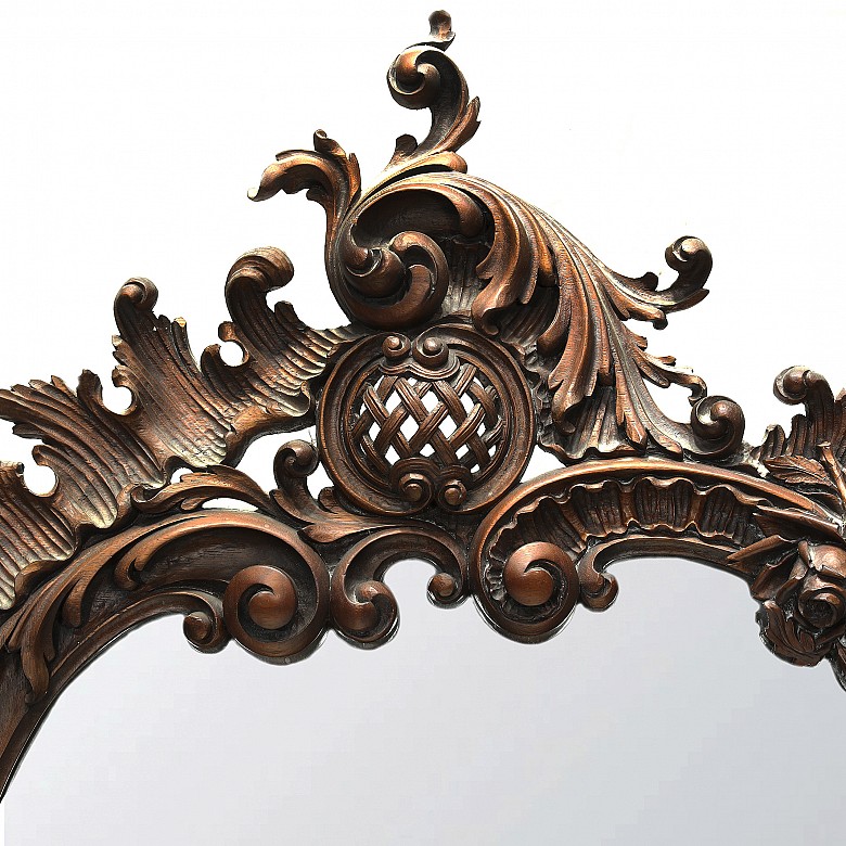 Vicente Andreu. Gran espejo con marco de madera tallada, S.XX - 2
