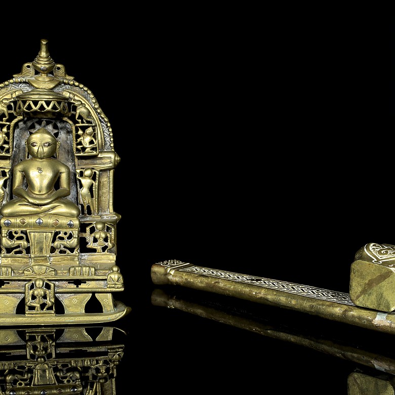 Bronce hindú, dos piezas S.XX