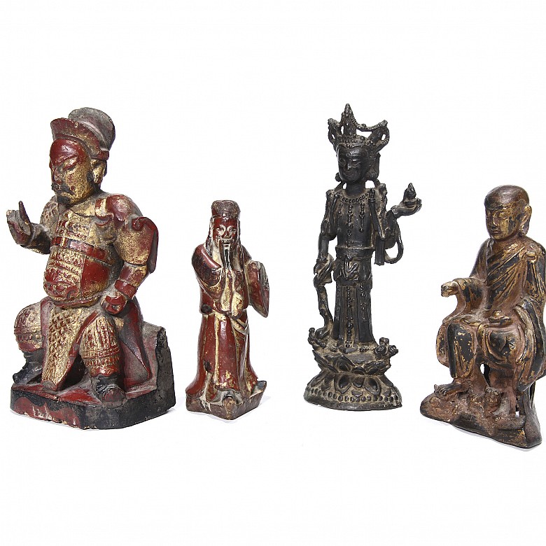 Grupo de cuatro esculturas, Asia, s.XIX-XX - 1