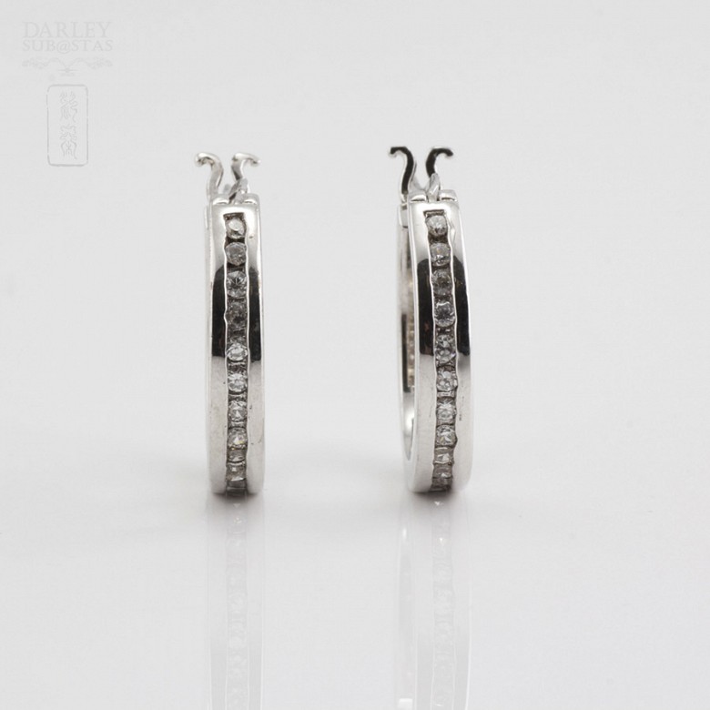 Earrings in sterling silver, 925m / m with  zircons